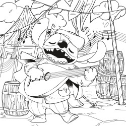 COLORIAGE Stitch à travers les âges