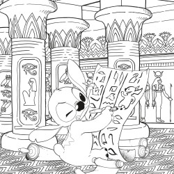 COLORIAGE Stitch à travers les âges