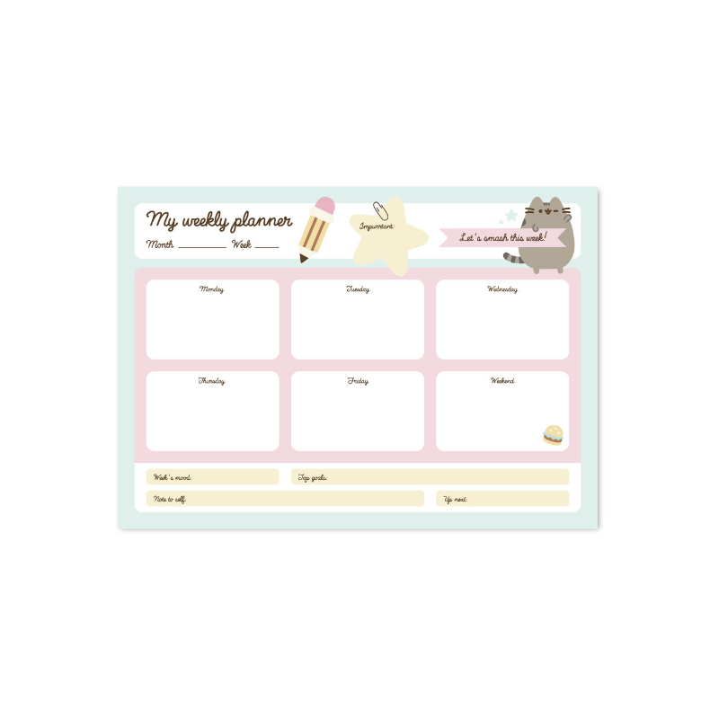 Agenda hebdomadaire A4 - foodie - Pusheen
