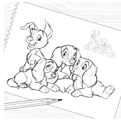 Coloriage Grand Carré Boules de poils Disney