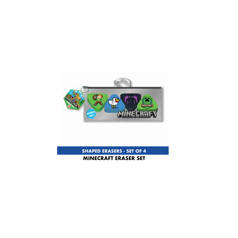 Set de 4 gommes - Minecraft