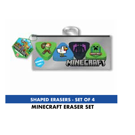 Set de 4 gommes - Minecraft