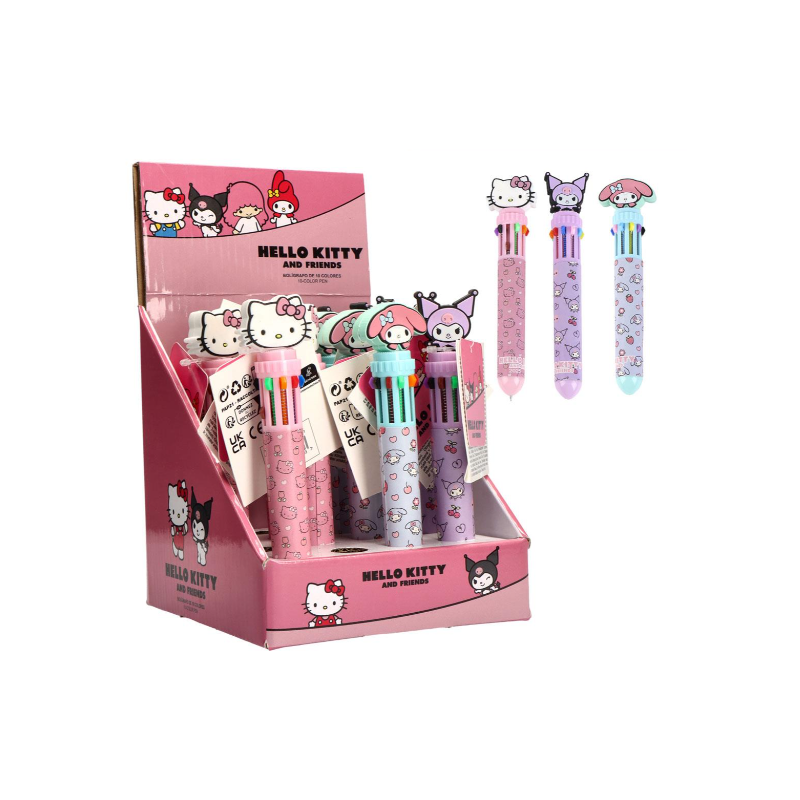 HELLO KITTY & Friends - blind box Stylos à Bille 10 couleurs