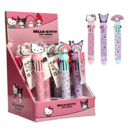 HELLO KITTY & Friends - blind box Stylos à Bille 10 couleurs