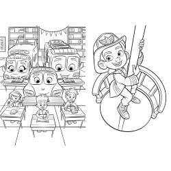 coloriage FIREBUDS : PREMIERS SECOURS - Maxi Colo - Disney Junior