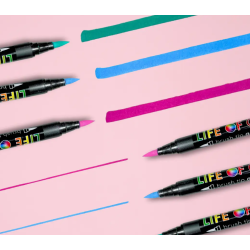 LOT DE 12 FEUTRES ACRYLIQUES POINTE BRUSH FLORALS