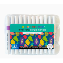 LOT DE 24 FEUTRES ACRYLIQUE TUTTI FRUITY