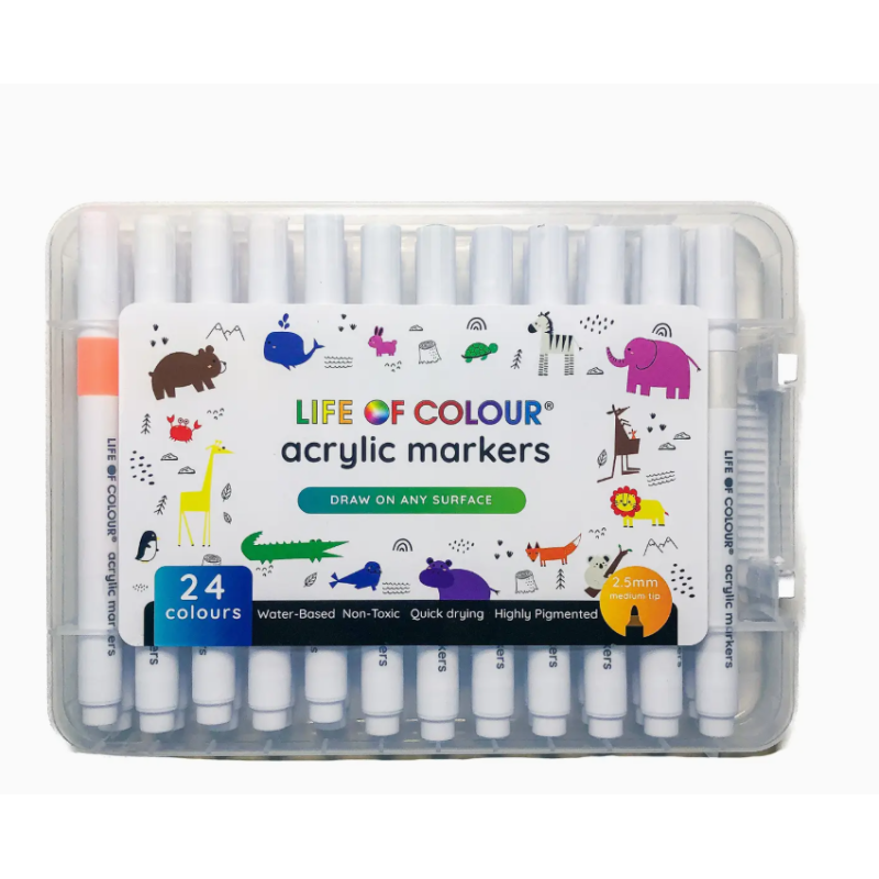 LOT DE 24 FEUTRES ACRYLIQUE