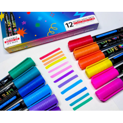 LOT DE 12 FEUTRES ACRYLIQUES VIVID BRUSH