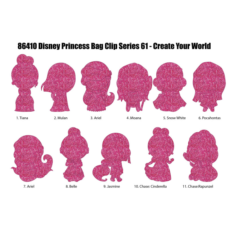 BLIND BAG PRINCESSE DISNEY - Series 64 - 3D Foam Bag Clip DISNEY