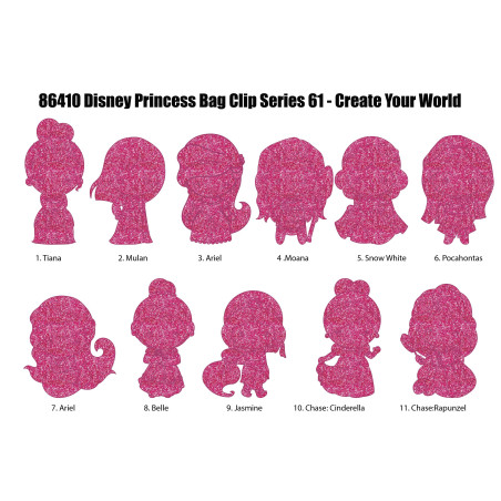 BLIND BAG PRINCESSE DISNEY - Series 64 - 3D Foam Bag Clip DISNEY