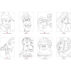 Coloriage Points à relier Grands classiques disney