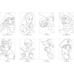Coloriage Points à relier Grands classiques disney
