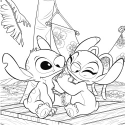 coloriage Les grands carrés Disney Love stories
