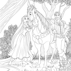 coloriage Les grands carrés Disney Love stories