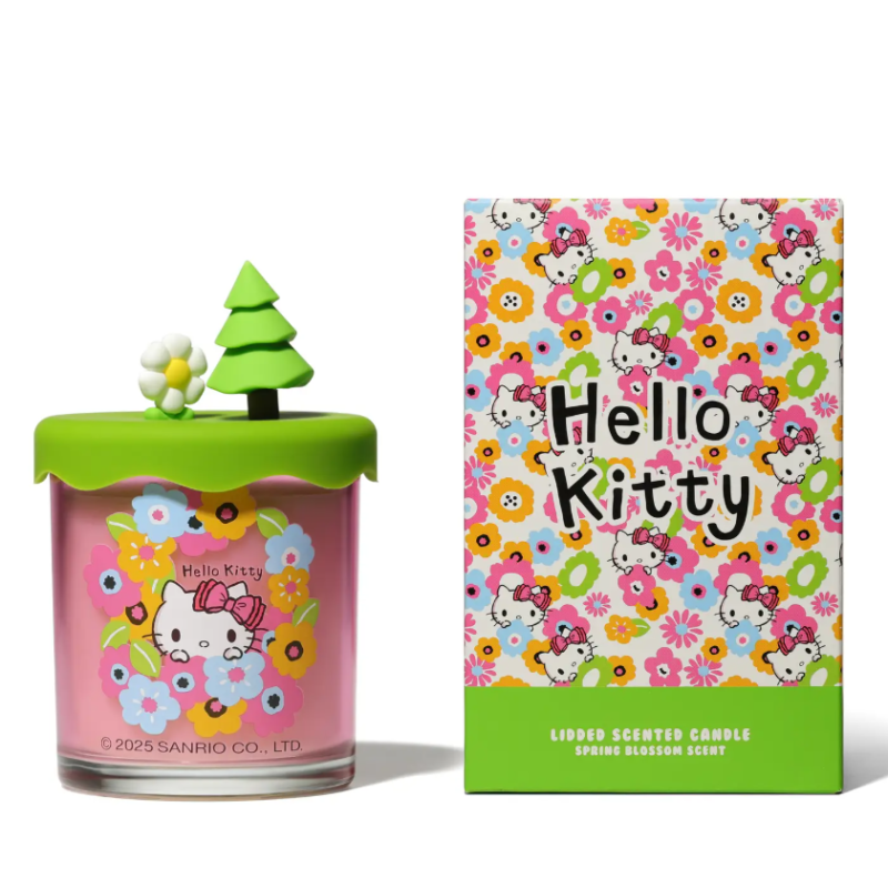 Bougie parfumée Hello Kitty Seasons, Fleur de Printemps, Couvercle 3D