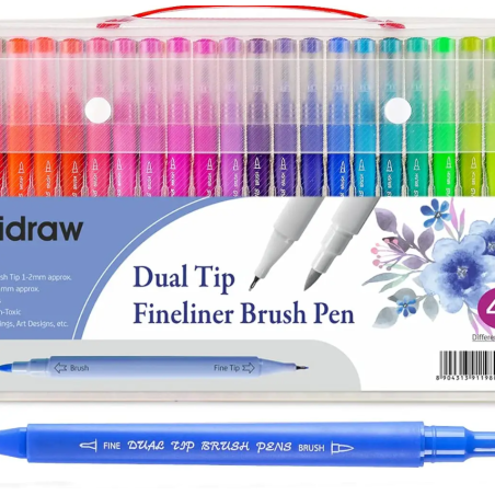 Ensemble de 48 feutres à eau pinceaux à double pointes marqueurs aquarelle