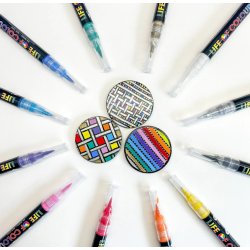 Stylos à peinture à l'huile à pointe de pinceau, ensemble de 12 couleurs