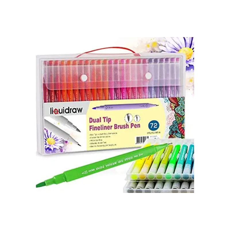 Ensemble de 72 feutres à eau pinceaux à double pointes marqueurs aquarelle