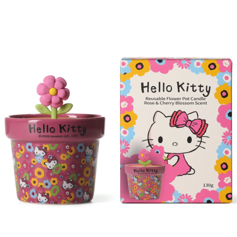 Bougie Hello Kitty parfum de rose et de fleur de cerisier