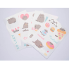 Ensemble d'autocollants réutilisables Pusheen