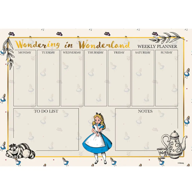 Bloc hebdomadaire Alice aux Pays des Merveilles Disney