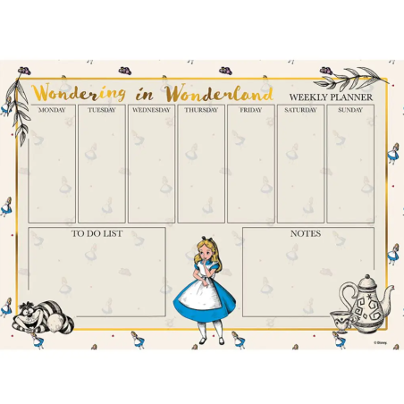 Bloc hebdomadaire Alice aux Pays des Merveilles Disney