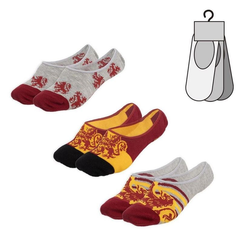 Lot de 3 paires de chaussettes Harry Potter Gryffondor Tailles : 36-40