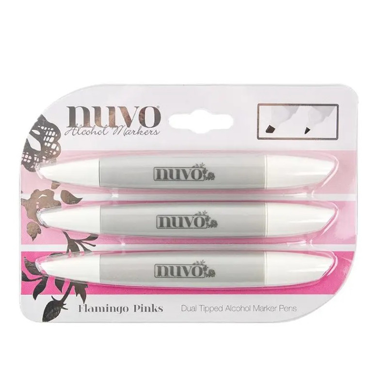 Lot de 3 Feutres Marqueurs Alcool Rose Nuvo