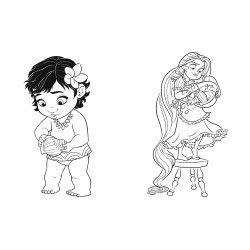 Coloriage DISNEY PRINCESSES - Mes Autocollants - Petites Princesses