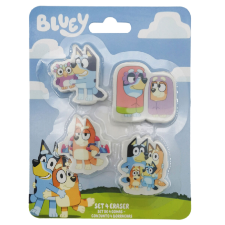 Pack de 4 gommes Bluey