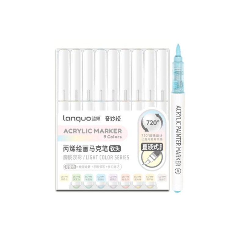 SET FEUTRE MARQUEUR ACRYLIC SERIE PASTEL LANGUO