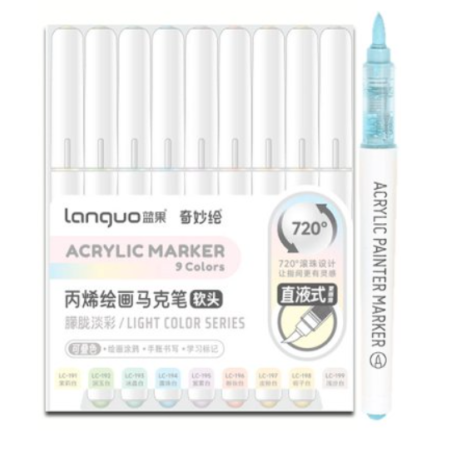 SET FEUTRE MARQUEUR ACRYLIC SERIE PASTEL LANGUO