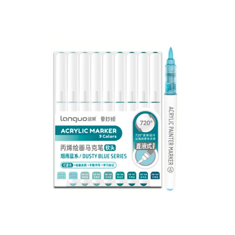 SET FEUTRE MARQUEUR ACRYLIC SERIE DUSTY BLUE LANGUO