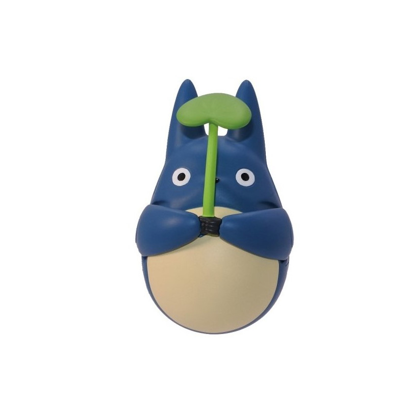 MON VOISIN TOTORO - Totoro bleu avec feuille - Figurine Culbuto 5,8 cm