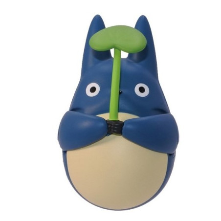 MON VOISIN TOTORO - Totoro bleu avec feuille - Figurine Culbuto 5,8 cm