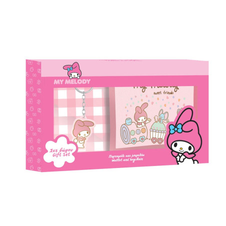 MY MELODY - Ensemble Portefeuille + Porte-clés