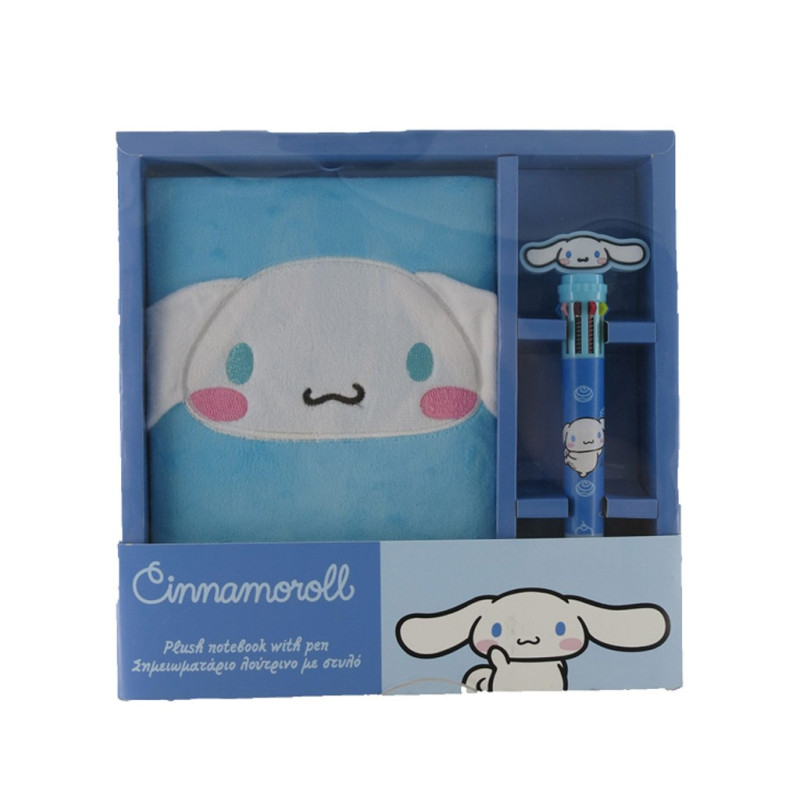 Carnet A5 en peluche + stylo 3D CINNAMOROLL - Coffret cadeau - Hello Kitty