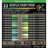 TOOLI Marqueur Acrylique Set Vert 22 couleurs EF 07mm