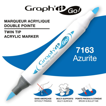 Marqueur acrylique double pointe - 7163 - SPECIAL AZURITE GRAPH'IT GO