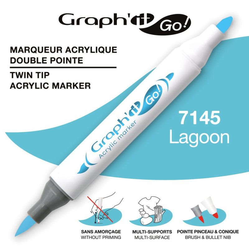Marqueur acrylique double pointe - 7145 - SPECIAL LAGOON GRAPH'IT GO