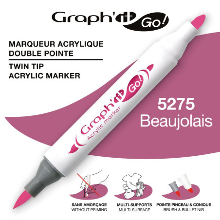 Marqueur acrylique double pointe - 5260 - SPECIAL CRANBERRY GRAPH'IT GO