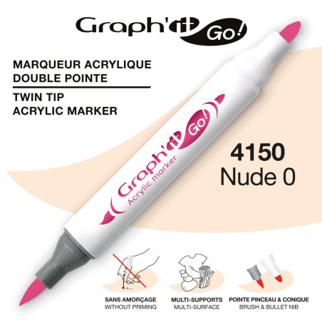 Marqueur acrylique double pointe - 4150 - SPECIAL NUDE 0 GRAPH'IT GO