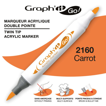 Marqueur acrylique double pointe - 2160 - SPECIAL CARROT GRAPH'IT GO