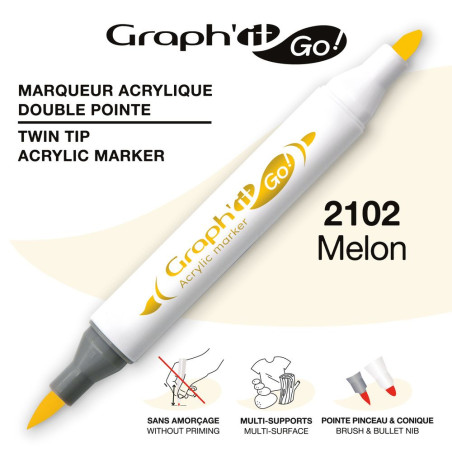 Marqueur acrylique double pointe - 2102 - SPECIAL MELON GRAPH'IT GO
