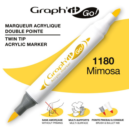 Marqueur acrylique double pointe - 1180 - SPECIAL MIMOSA GRAPH'IT GO