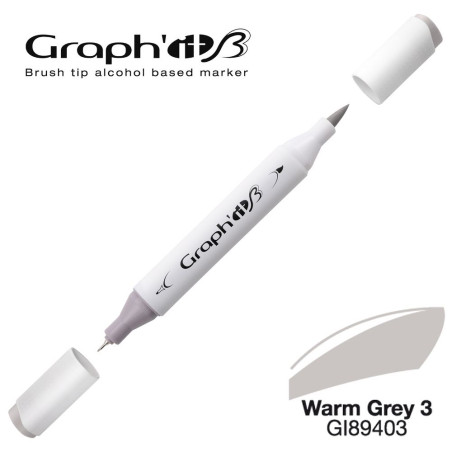 GRAPH'IT Marqueur Brush à Alcool 9403 - Warm Grey 3