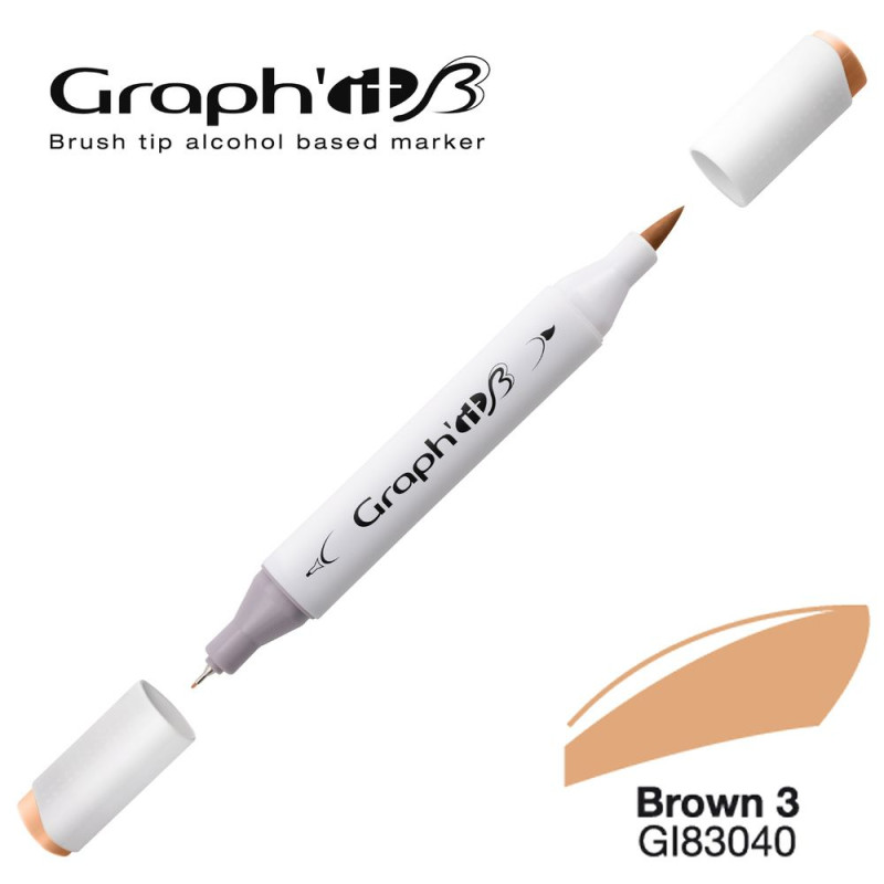 GRAPH'IT Marqueur Brush à Alcool 3040 - Basic Brown 3