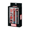 Set Stylo + Crayon + 4 gommes Spiderman Marvel