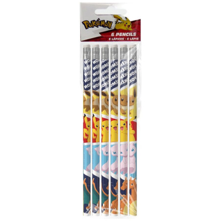 Lot de 6 crayons Pokémon